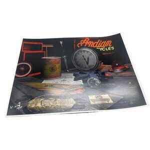 LE GM Harley Davidson motorcycle print artwork signed 23/50 16x12" READ